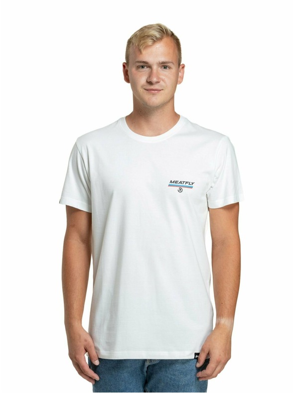 Meatfly Meatfly pánske tričko Racing Spirit White | Biela | Veľkosť S | 100% bavlna