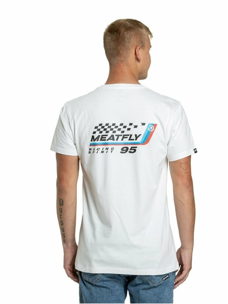 Meatfly Meatfly pánske tričko Racing Spirit White | Biela | Veľkosť S | 100% bavlna