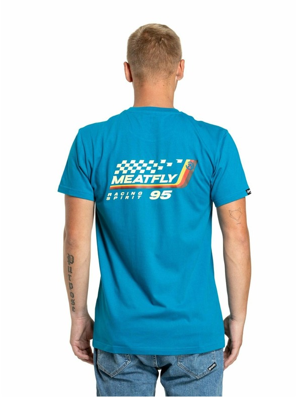 Meatfly Meatfly pánske tričko Racing Spirit Funky Blue