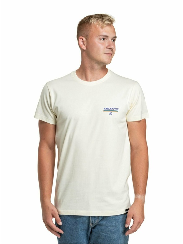 Meatfly Meatfly pánske tričko Racing Spirit Cream