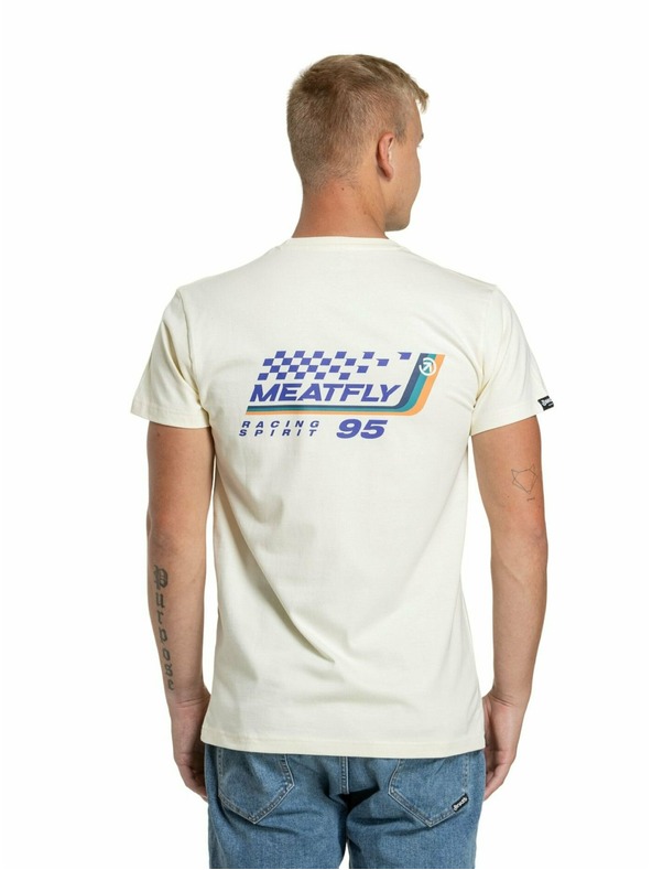 Meatfly Meatfly pánske tričko Racing Spirit Cream