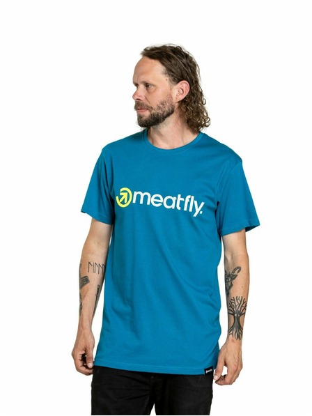 Meatfly Meatfly pánske tričko Joe Lime/Funky Blue