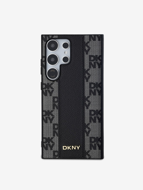 DKNY DKNY PU Kožený Károvaný Vzor Magsafe Zadný Kryt pre Samsung Galaxy S24 Ultra Black