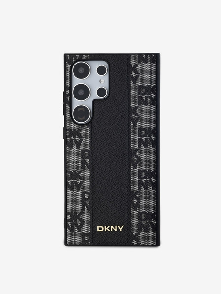 DKNY DKNY PU Kožený Károvaný Vzor Magsafe Zadný Kryt pre Samsung Galaxy S24 Ultra Black