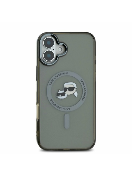 Karl Lagerfeld Karl Lagerfeld IML K&CH Heads Metal Frame MagSafe Zadný Kryt pre iPhone 16 Black
