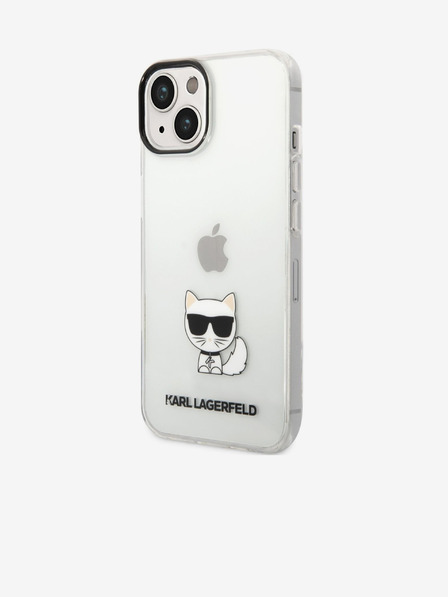 Karl Lagerfeld Karl Lagerfeld Choupette Logo Zadný Kryt pre iPhone 14 Plus Transparent
