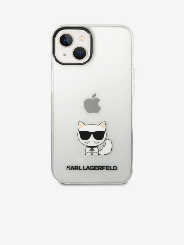 Karl Lagerfeld Karl Lagerfeld Choupette Logo Zadný Kryt pre iPhone 14 Plus Transparent