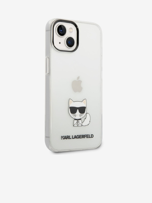 Karl Lagerfeld Karl Lagerfeld Choupette Logo Zadný Kryt pre iPhone 14 Plus Transparent
