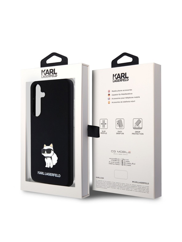 Karl Lagerfeld Karl Lagerfeld Liquid Silicone Choupette NFT Zadný Kryt pre Samsung Galaxy S24+ Black