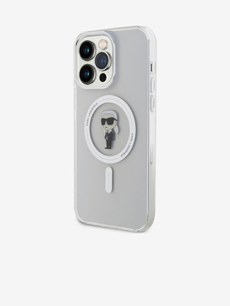 Karl Lagerfeld Karl Lagerfeld IML Ikonik MagSafe Zadný Kryt pre iPhone 15 Pro Max Transparent