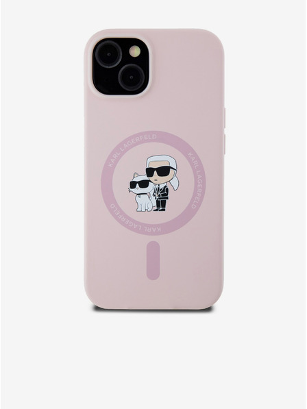 Karl Lagerfeld Zadný kryt pre iPhone 14 Karl Lagerfeld Liquid Silicone Karl and Choupette Magsafe
