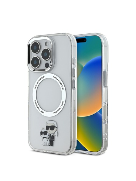 Karl Lagerfeld Karl Lagerfeld IML Karl and Choupette MagSafe Zadný Kryt pre iPhone 16 Pro Max Transparent
