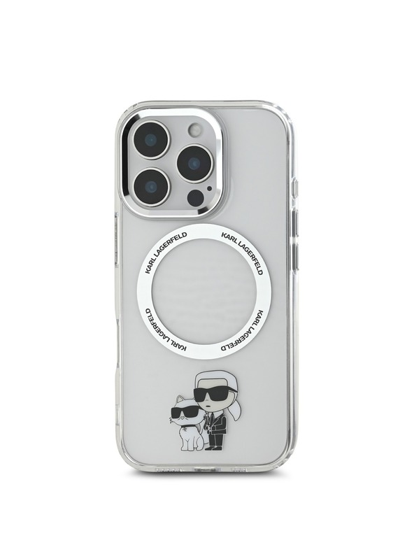 Karl Lagerfeld Karl Lagerfeld IML Karl and Choupette MagSafe Zadný Kryt pre iPhone 16 Pro Max Transparent