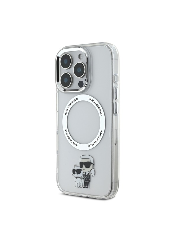 Karl Lagerfeld Karl Lagerfeld IML Karl and Choupette MagSafe Zadný Kryt pre iPhone 16 Pro Max Transparent