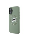 Karl Lagerfeld Karl Lagerfeld Liquid Silicone K&CH Heads MagSafe Zadný Kryt pre iPhone 16 Kaki