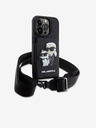 Karl Lagerfeld Karl Lagerfeld Saffiano Crossbody Popruh Karl and Choupette NFT Kryt pre iPhone 14 Pro Black