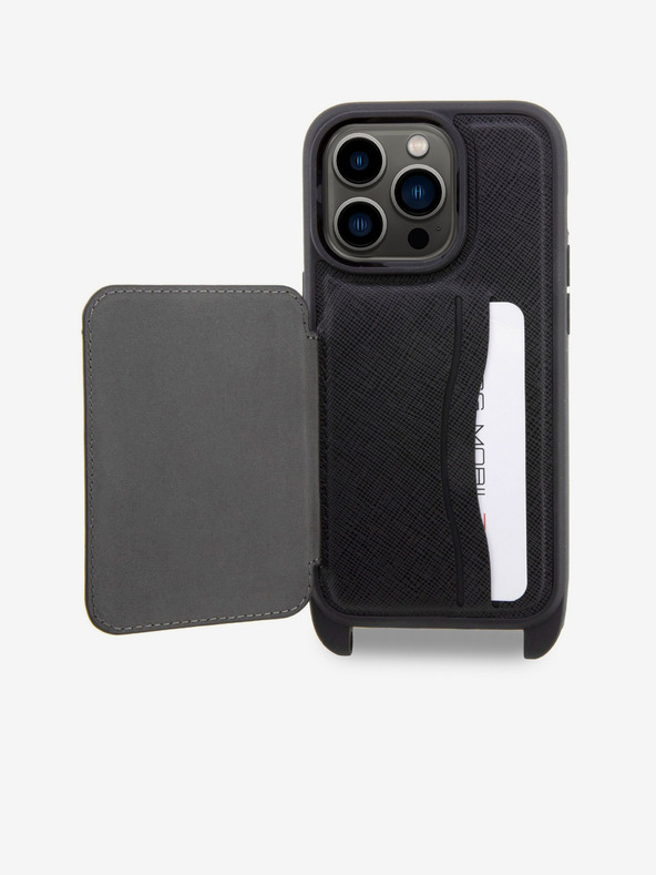 Karl Lagerfeld Karl Lagerfeld Saffiano Crossbody Popruh Karl and Choupette NFT Kryt pre iPhone 14 Pro Black