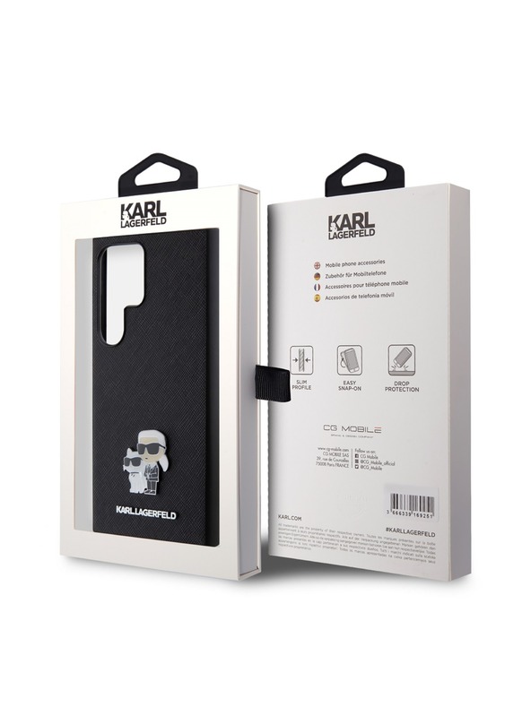 Karl Lagerfeld Karl Lagerfeld PU Saffiano Kov Karl and Choupette Zadný kryt pre Samsung Galaxy S24 Ultra Čierny