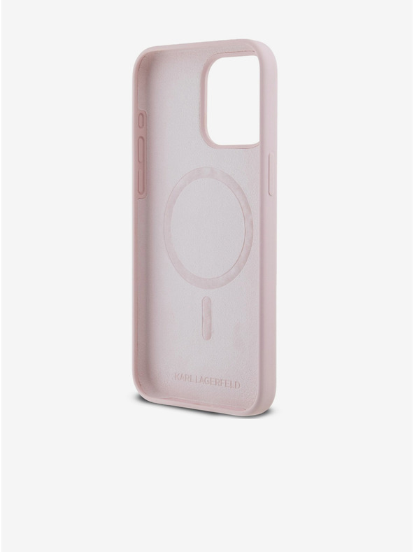 Karl Lagerfeld Zadný kryt pre iPhone 14 Pro Karl Lagerfeld Tekutý silikón Karl and Choupette Magsafe