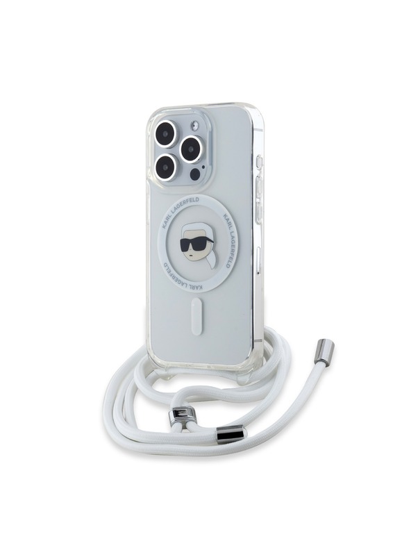 Karl Lagerfeld Karl Lagerfeld IML Crossbody Karl Head MagSafe Zadný kryt pre iPhone 15 Pro Max Priehľadný