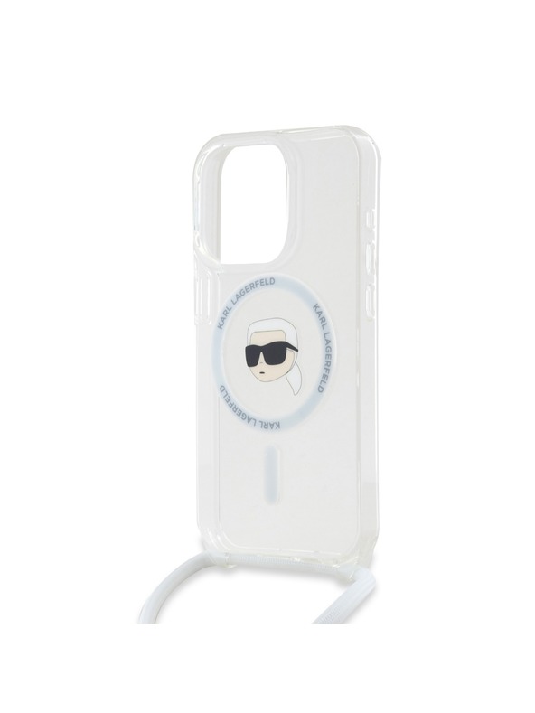 Karl Lagerfeld Karl Lagerfeld IML Crossbody Karl Head MagSafe Zadný kryt pre iPhone 15 Pro Max Priehľadný