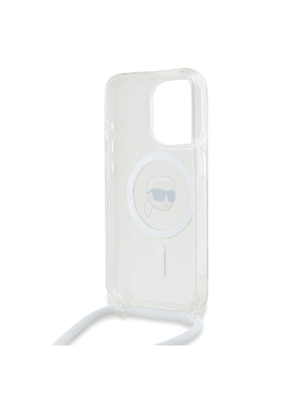 Karl Lagerfeld Karl Lagerfeld IML Crossbody Karl Head MagSafe Zadný kryt pre iPhone 15 Pro Max Priehľadný
