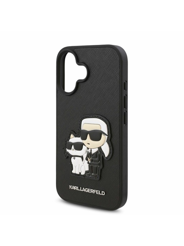 Karl Lagerfeld Karl Lagerfeld PU Saffiano Karl and Choupette Zadný kryt pre iPhone 16 Plus Čierny