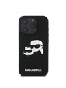 Karl Lagerfeld Karl Lagerfeld Tekutý silikón Dvojité hlavy MagSafe Zadný kryt pre iPhone 16 Pro Max Čierny