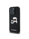 Karl Lagerfeld Karl Lagerfeld Tekutý silikón Dvojité hlavy MagSafe Zadný kryt pre iPhone 16 Pro Max Čierny