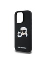 Karl Lagerfeld Karl Lagerfeld Tekutý silikón Dvojité hlavy MagSafe Zadný kryt pre iPhone 16 Pro Max Čierny