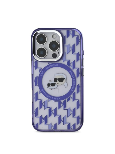 Karl Lagerfeld Karl Lagerfeld IML Monogram K&CH Hlavy MagSafe Zadný kryt pre iPhone 16 Pro Max Fialový