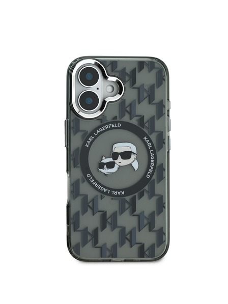 Karl Lagerfeld Karl Lagerfeld IML Monogram K&CH Hlavy MagSafe Zadný kryt pre iPhone 16 Čierny
