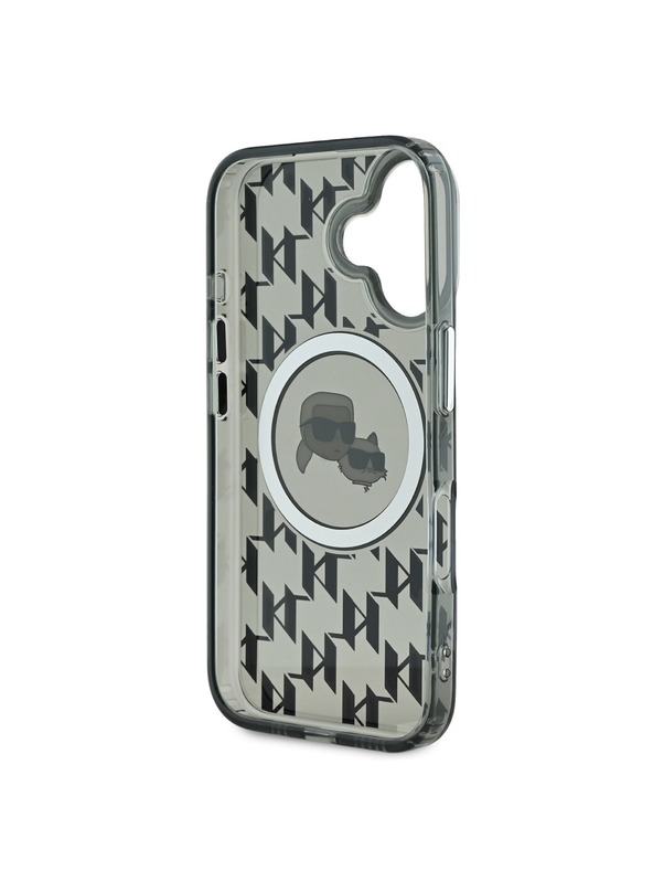 Karl Lagerfeld Karl Lagerfeld IML Monogram K&CH Hlavy MagSafe Zadný kryt pre iPhone 16 Čierny