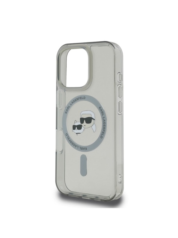 Karl Lagerfeld Karl Lagerfeld IML K&CH Hlavy Kovový rám MagSafe Zadný kryt pre iPhone 16 Pro Max Čierny