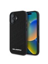 Karl Lagerfeld Karl Lagerfeld PU Prešívaný vzor Zadný kryt pre iPhone 16 Čierny