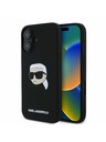 Karl Lagerfeld Karl Lagerfeld Tekutý silikón Karl Head MagSafe Zadný kryt pre iPhone 16 Čierny