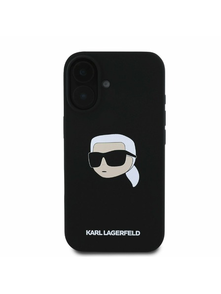 Karl Lagerfeld Karl Lagerfeld Tekutý silikón Karl Head MagSafe Zadný kryt pre iPhone 16 Čierny