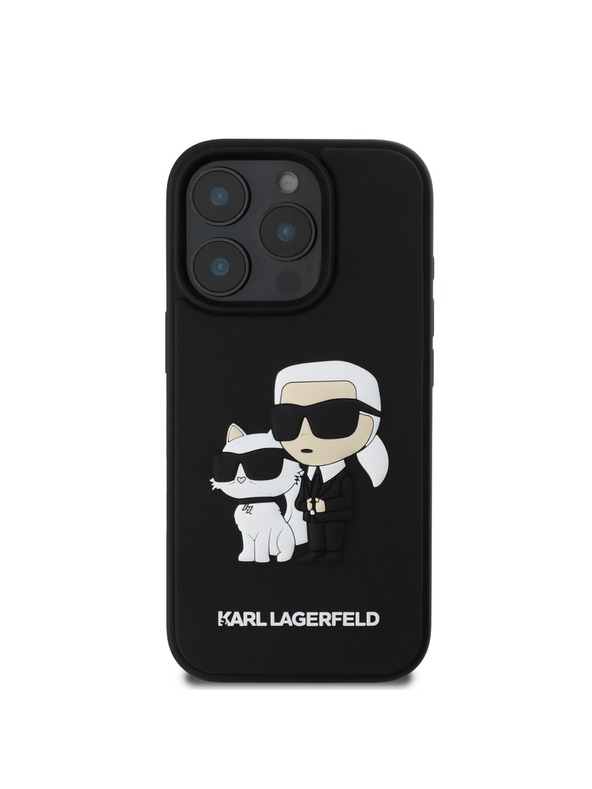 Karl Lagerfeld Karl Lagerfeld PU Saffiano Karl and Choupette Zadný kryt pre iPhone 16 Pro Čierny