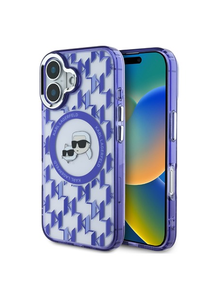 Karl Lagerfeld Karl Lagerfeld IML Monogram K&CH Hlavy MagSafe Zadný kryt pre iPhone 16 Fialový