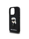 Karl Lagerfeld Karl Lagerfeld 3D Gumový Ikonický Zadný kryt pre iPhone 16 Pro Max Čierny