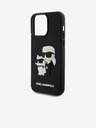 Karl Lagerfeld 3D Gumový Karl and Choupette Zadný kryt pre iPhone 15 Pro Max Čierny Karl Lagerfeld