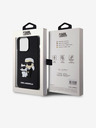 Karl Lagerfeld 3D Gumový Karl and Choupette Zadný kryt pre iPhone 15 Pro Max Čierny Karl Lagerfeld