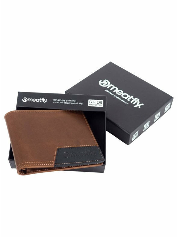 Meatfly Meatfly kožená peňaženka Zac Premium Brown | Hnedá | Veľkosť