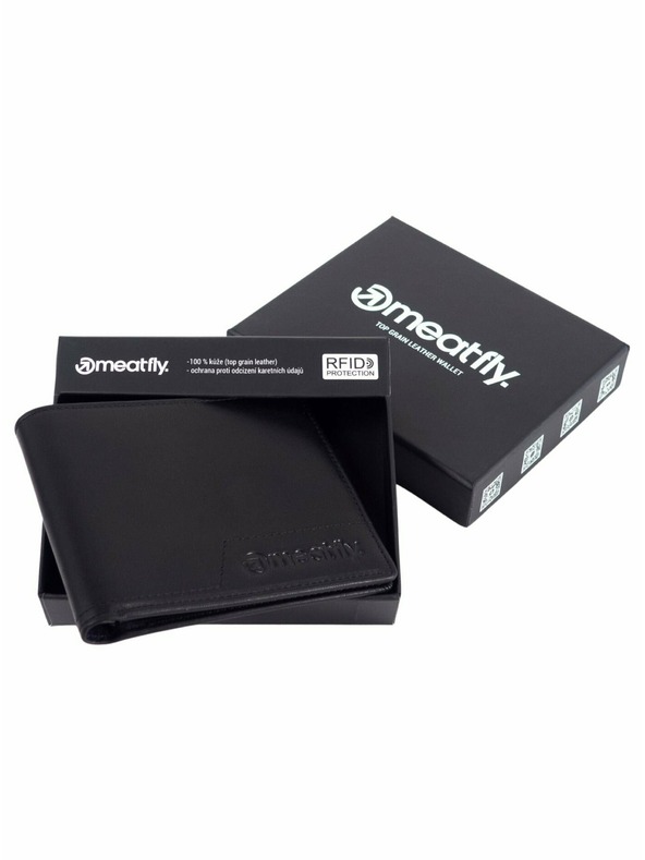 Meatfly Meatfly kožená peňaženka Eliot Premium Black | Čierna | Veľkosť