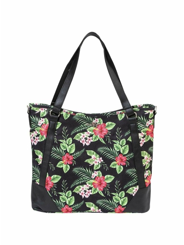 Meatfly Meatfly dámska kabelka Insanity Tropical Black | Čierna | Objem 11 L
