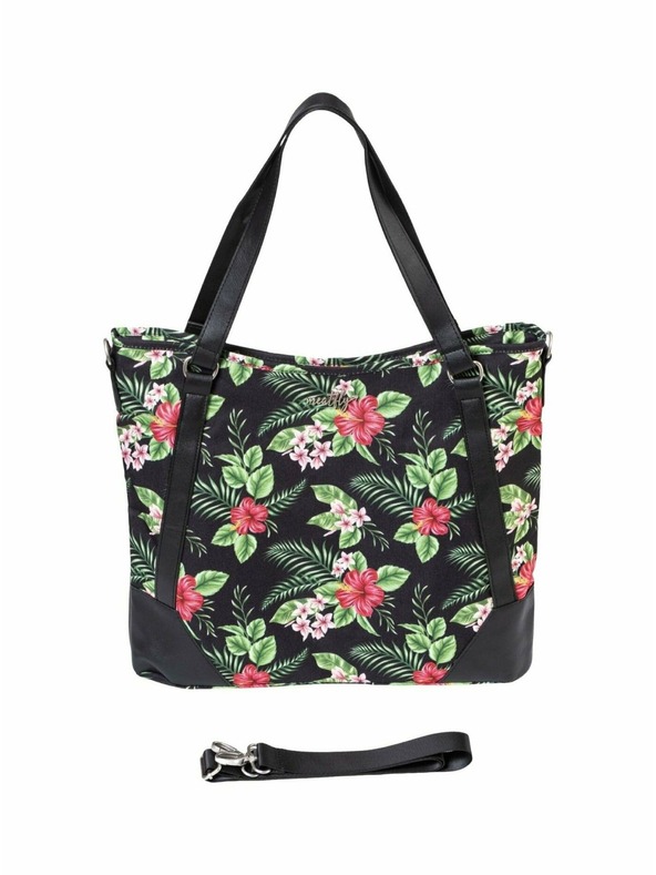 Meatfly Meatfly dámska kabelka Insanity Tropical Black | Čierna | Objem 11 L
