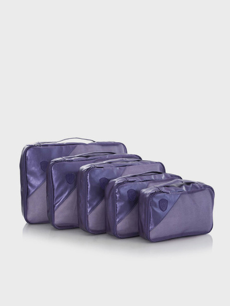 Heys Sada piatich cestovných tašiek v tmavo modrej farbe Heys Metallic Packing Cube 5pc