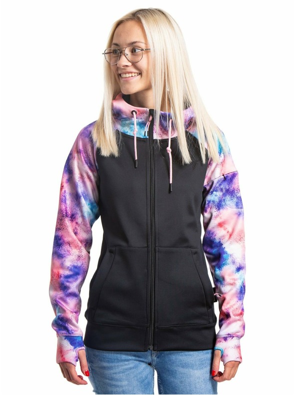 Meatfly Meatfly dámska technická mikina Alisha Peach Aquarel/Black | Ružová | Veľkosť