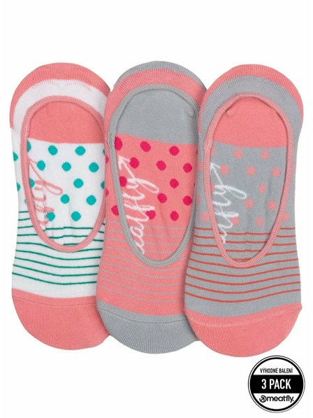 Meatfly Meatfly ponožky Low Socks Triple Pack Grey Stripe | Sivá | Veľkosť