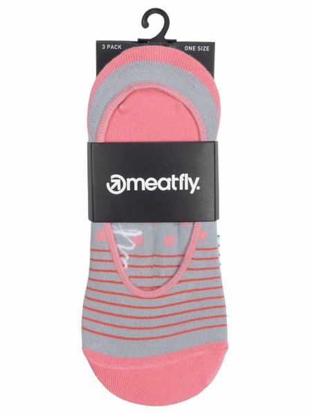 Meatfly Meatfly ponožky Low Socks Triple Pack Grey Stripe | Sivá | Veľkosť